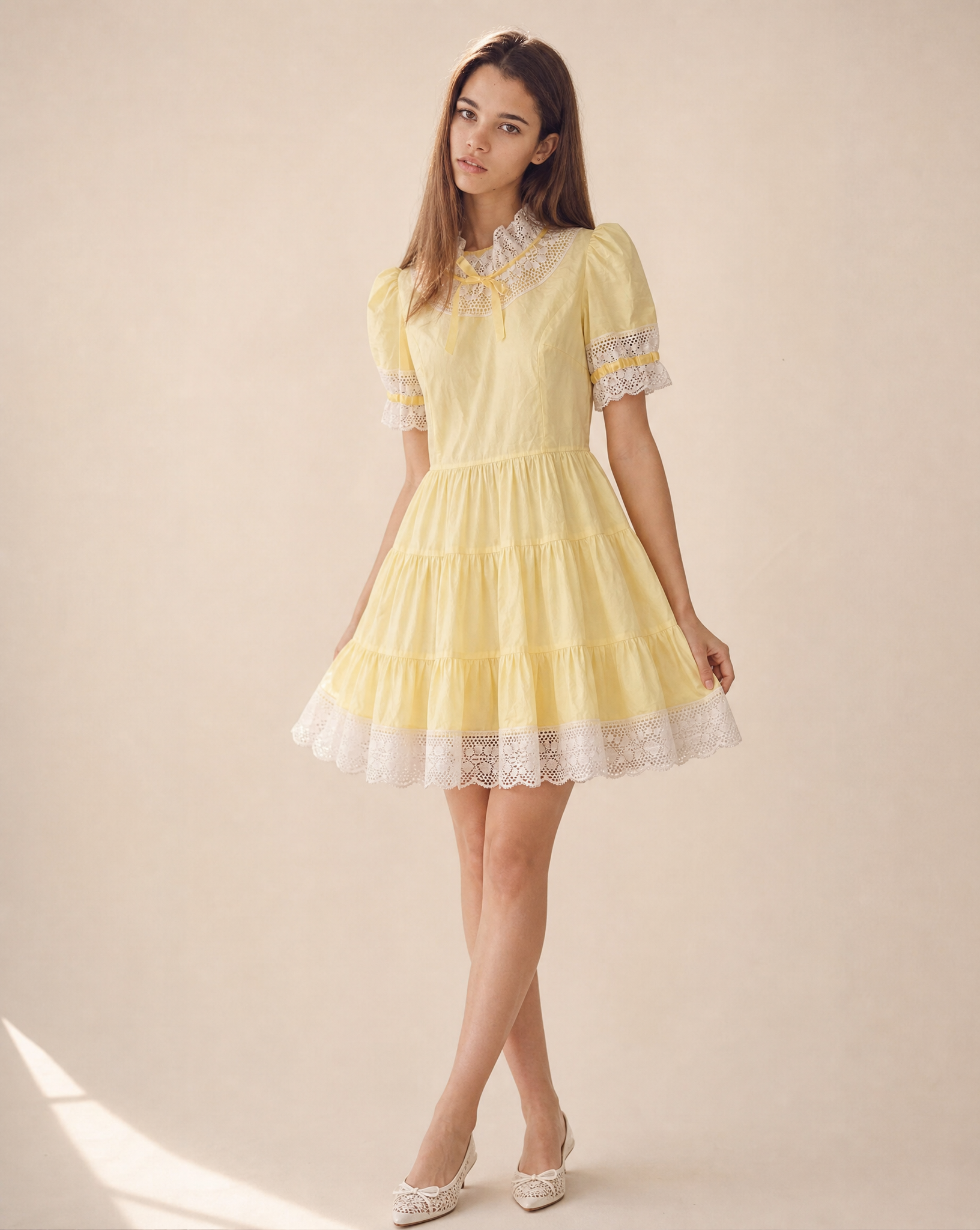 yellow prairie dress Vintage Lace Trim Mini Girl Easter Dress Midi Dress Black Dress color:BlueIce Dresses. Dress