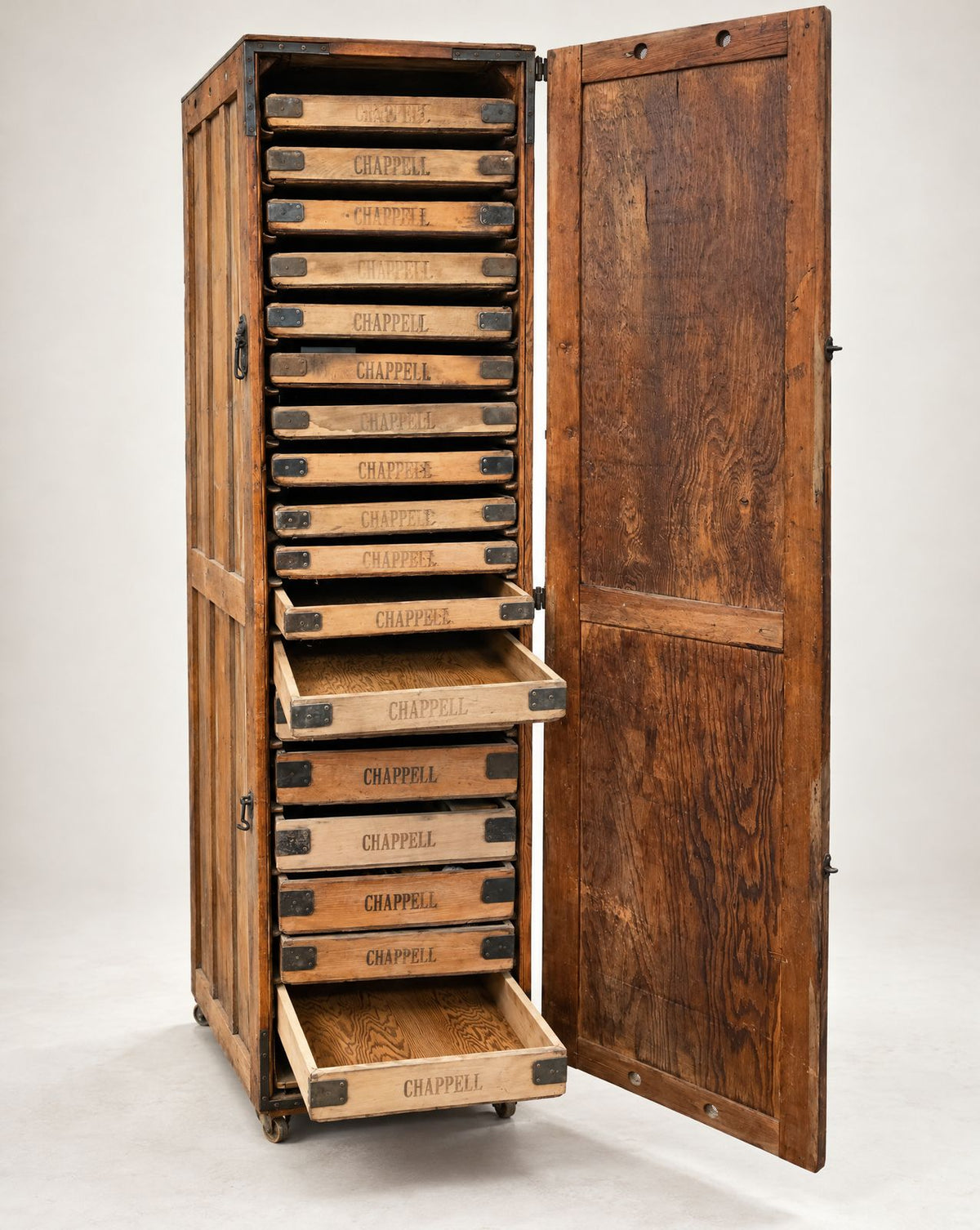 Antique Chappell Industrial Printer's Cabinet – Circa 1900–1930