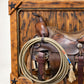 Vintage Western Saddle Framed Wall Art with Lasso & Saddle Blanket