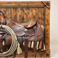 Vintage Western Saddle Framed Wall Art with Lasso & Saddle Blanket