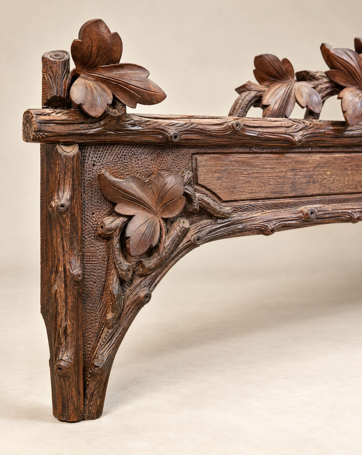 Pair of Antique Carved Floral Wooden Window Valances – Circa 1890–1920