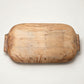 Vintage Hand-Painted Wooden Dough Bowl with Cottage Landscape