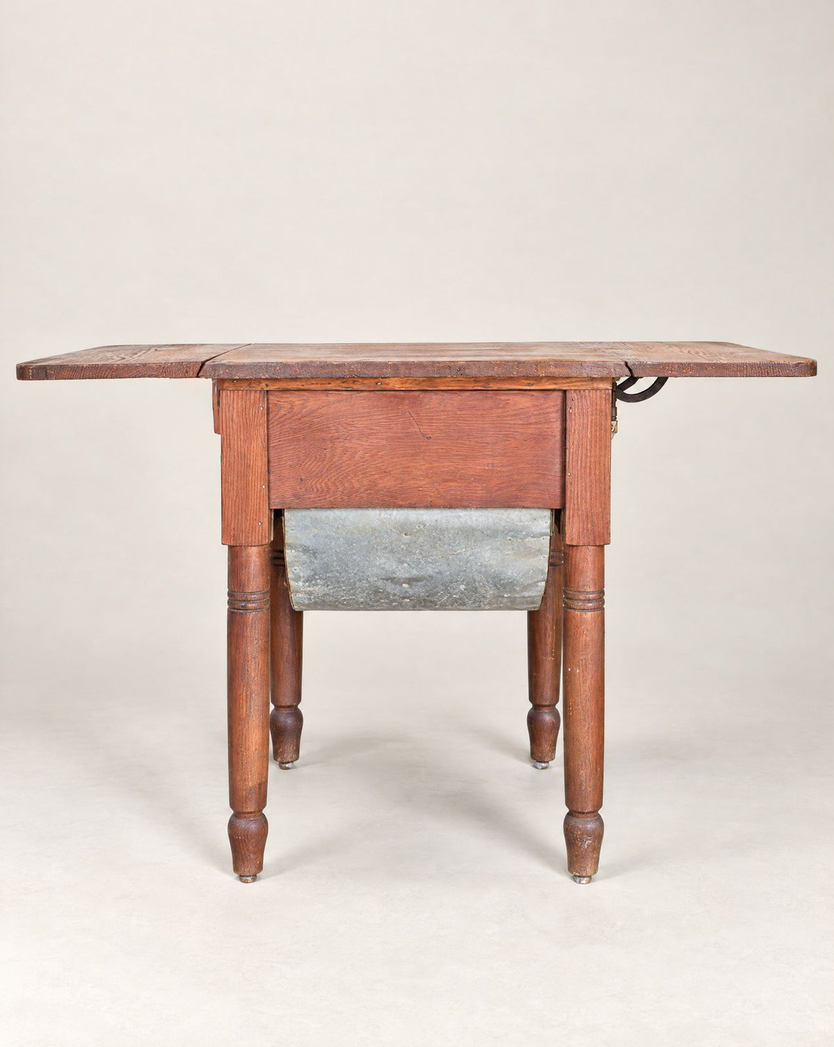 Antique Drop-Leaf Kitchen Worktable with Storage – Circa 1890–1920