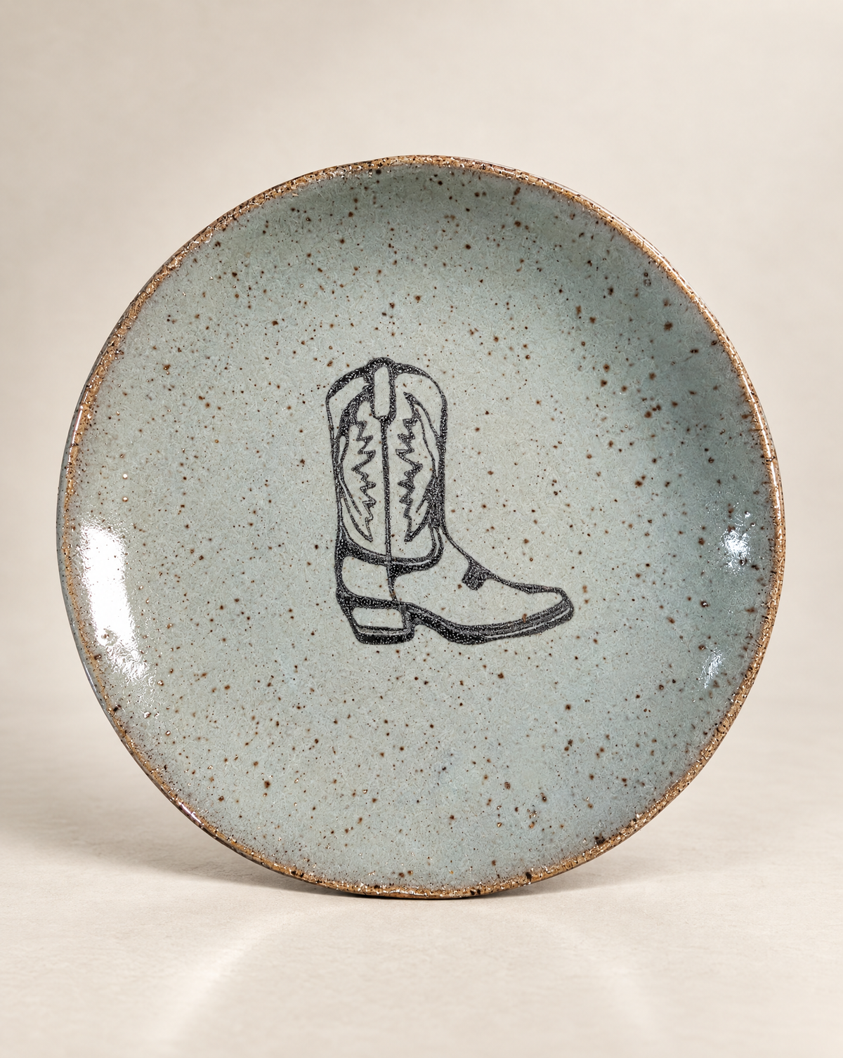 Handcrafted Cowboy Boot Stoneware Trinket Dish