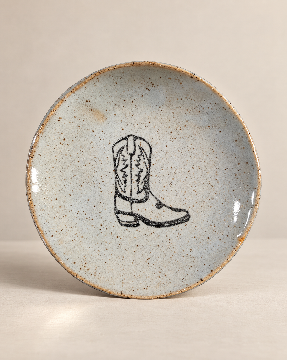 Handcrafted Cowboy Boot Stoneware Trinket Dish