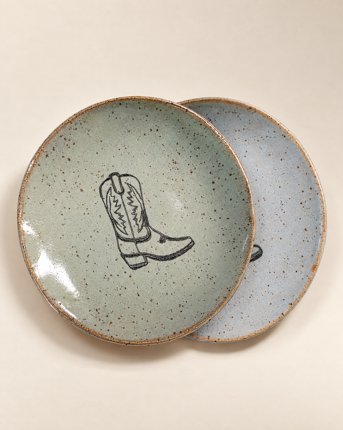 Handcrafted Cowboy Boot Stoneware Trinket Dish