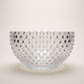 Vintage Clear Hobnail Glass Punch Bowl Set with Cups & Ladle