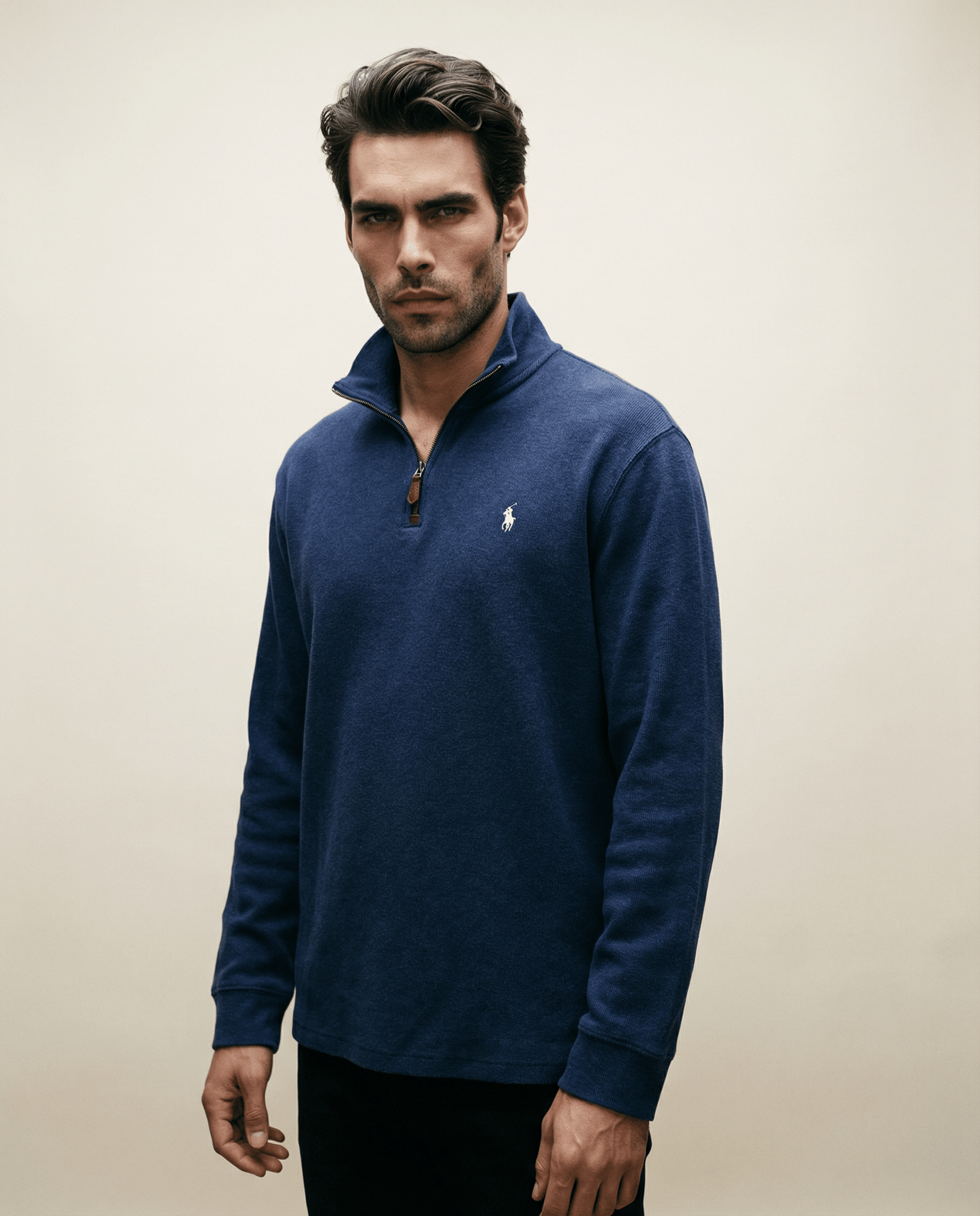 Ralph Lauren Navy Quarter-Zip Pullover — Size XL