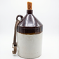Antique Stoneware Jug with Leather Carry Strap & Cork