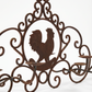 Wrought Iron Rooster Motif Hanging Candle Chandelier