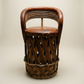 Vintage Mexican Equipale Leather & Wood Drum Chair – Rustic Southwest Barrel Seat