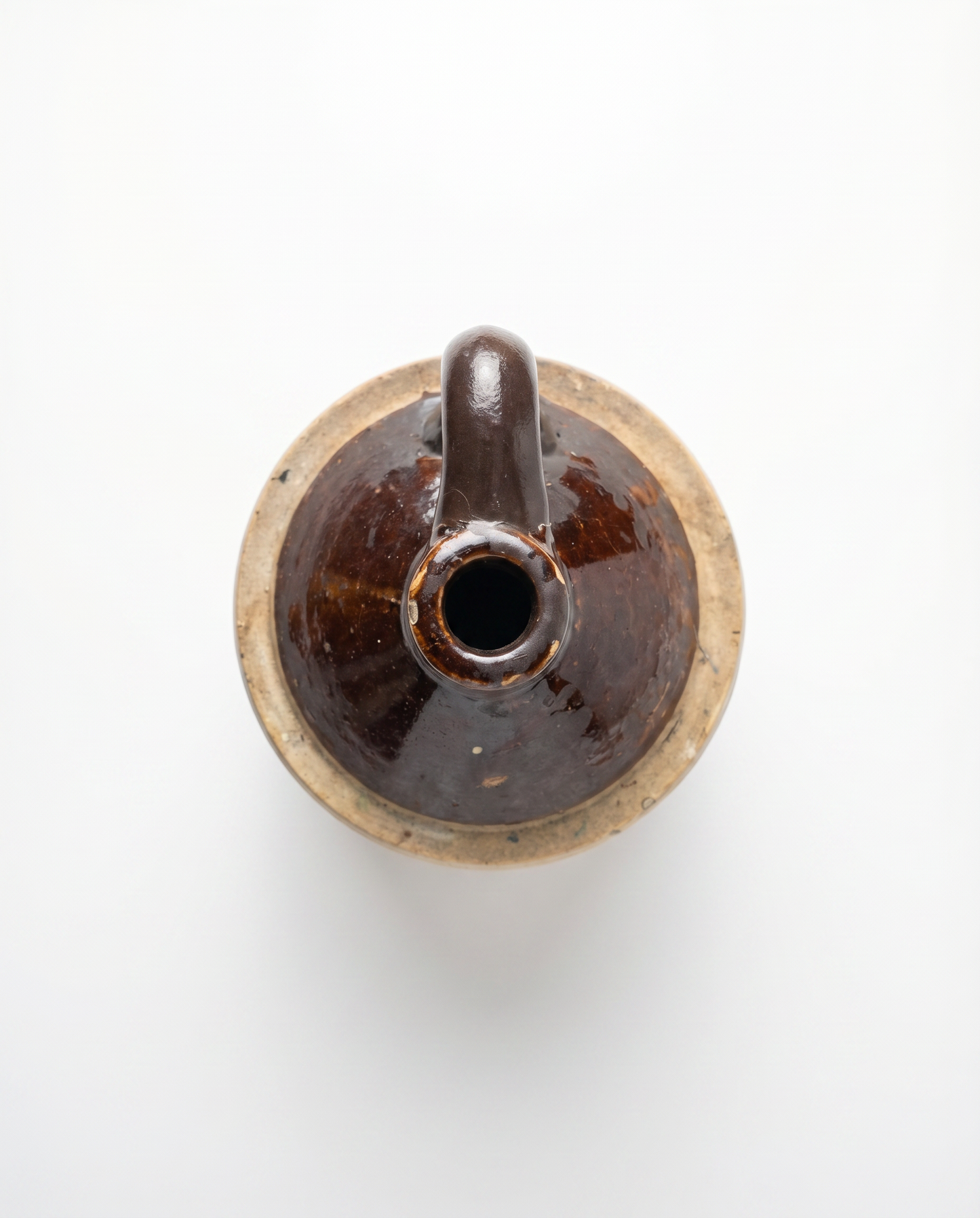Antique Brown-Top Stoneware Jug