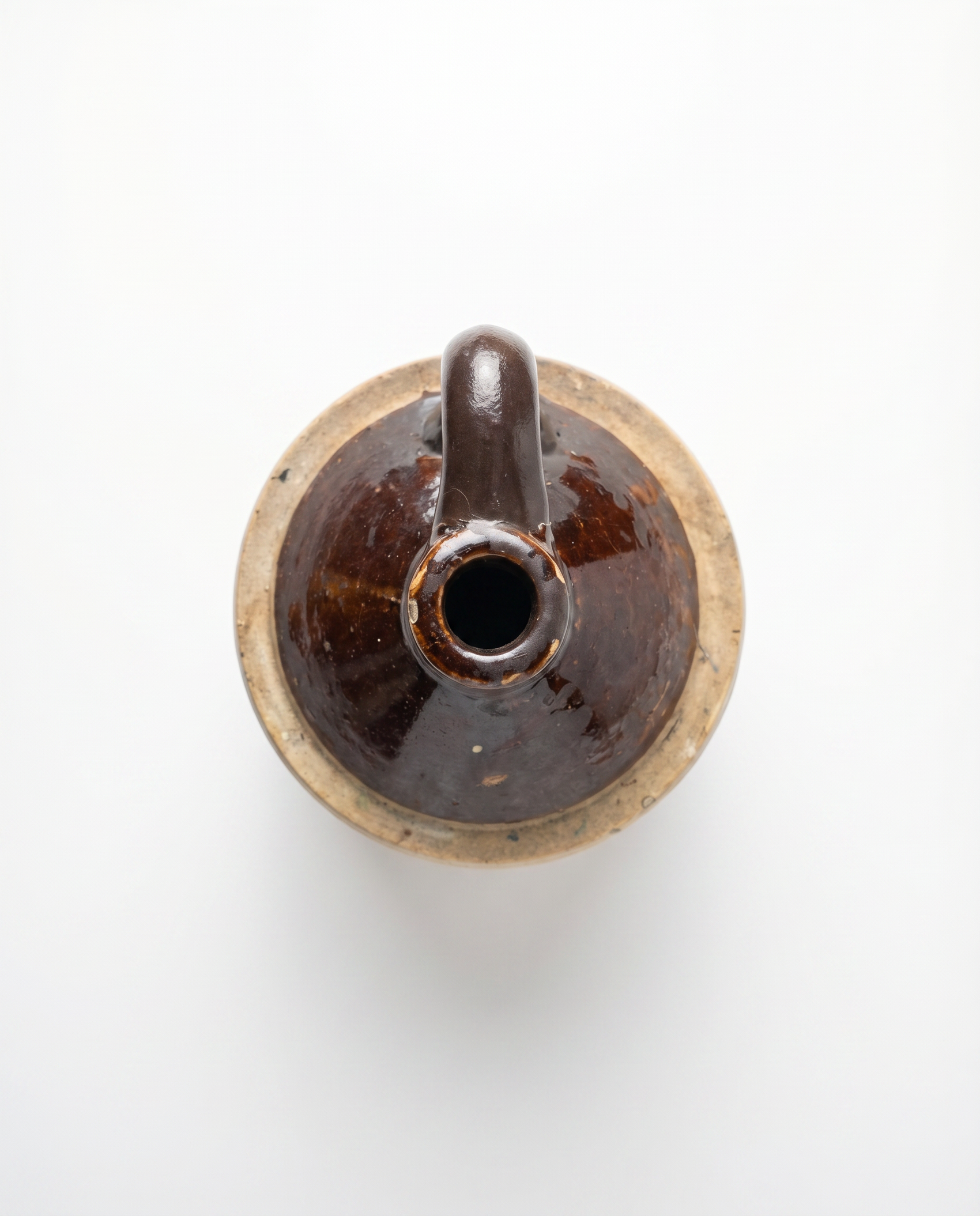 Antique Brown-Top Stoneware Jug
