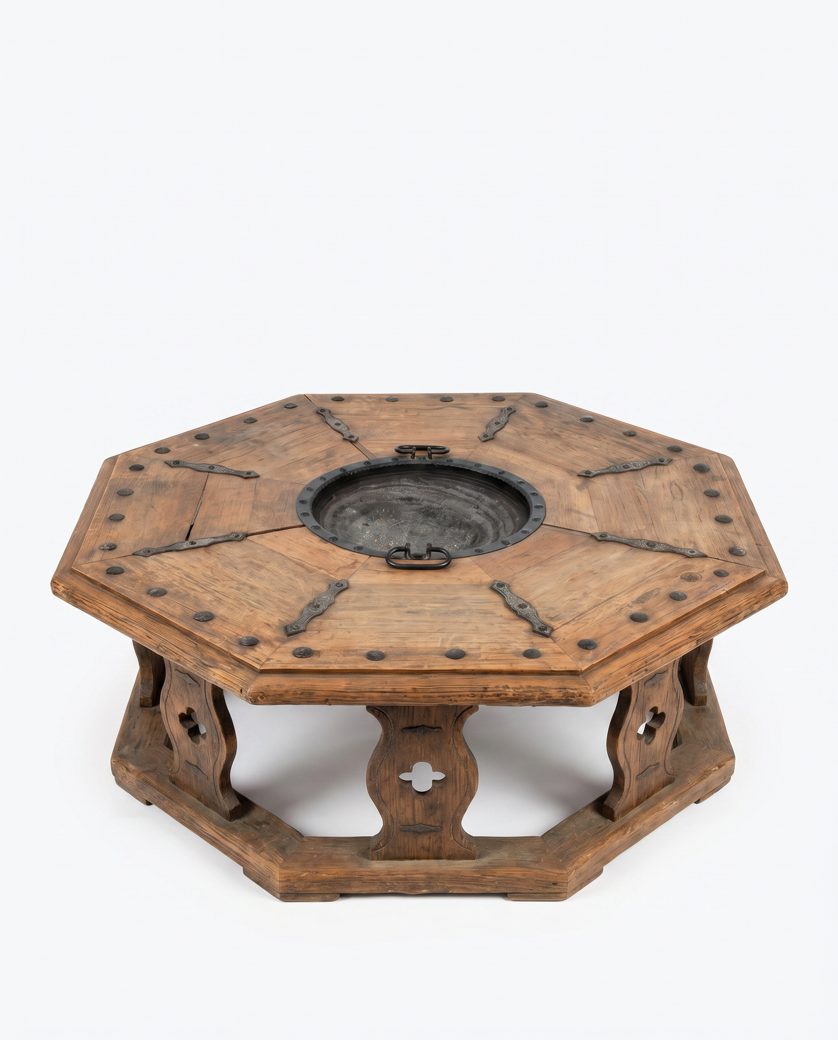 Spanish Revival Carved Wood Coffee Table