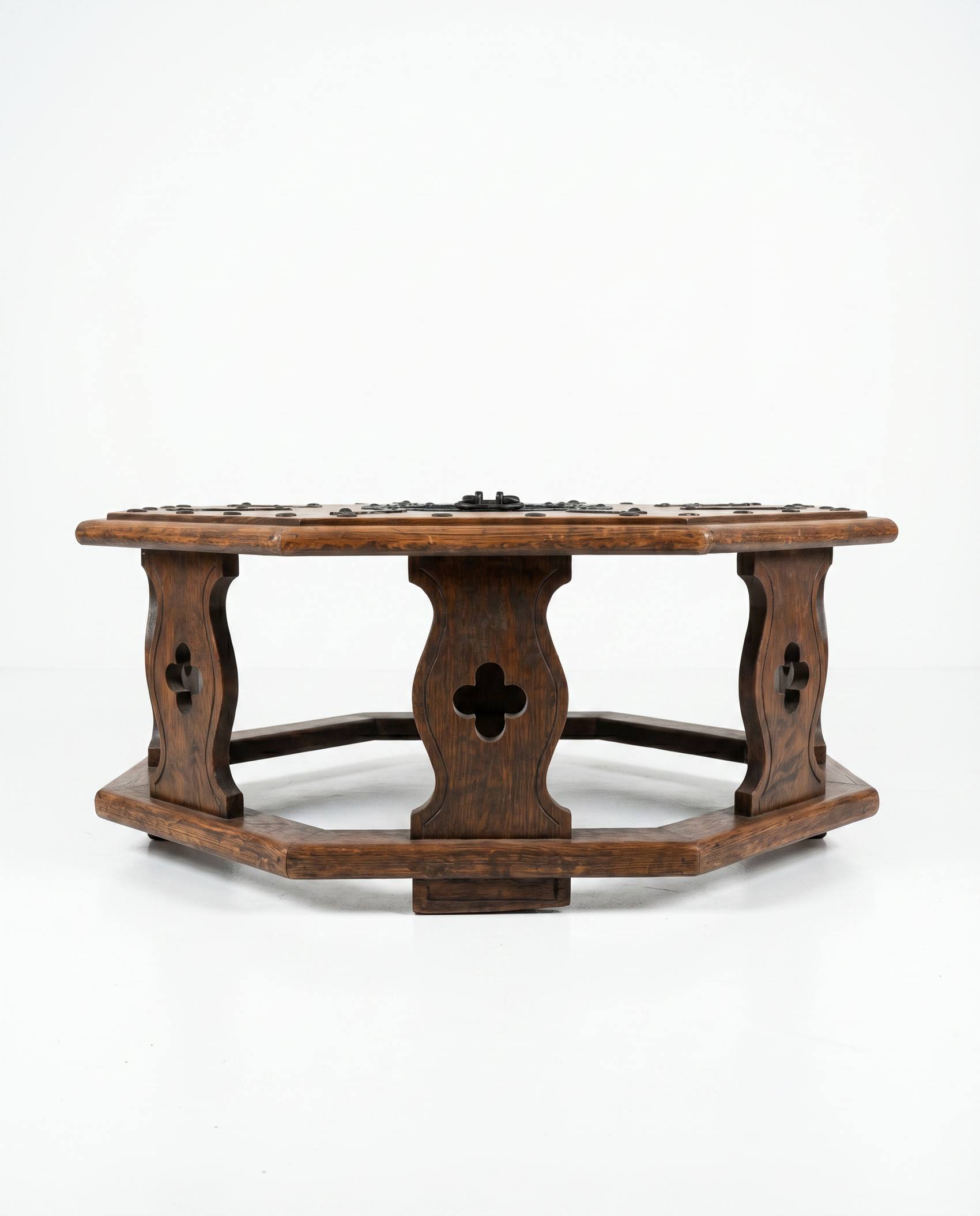 Spanish Revival Carved Wood Coffee Table