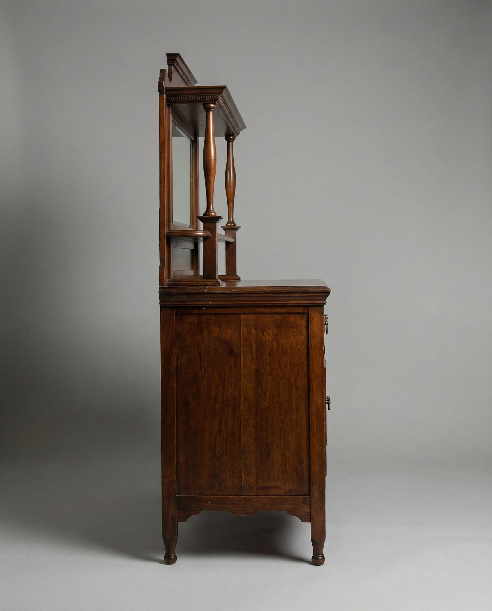 Antique Oak Sideboard with Mirror Back (Buffet Cabinet)