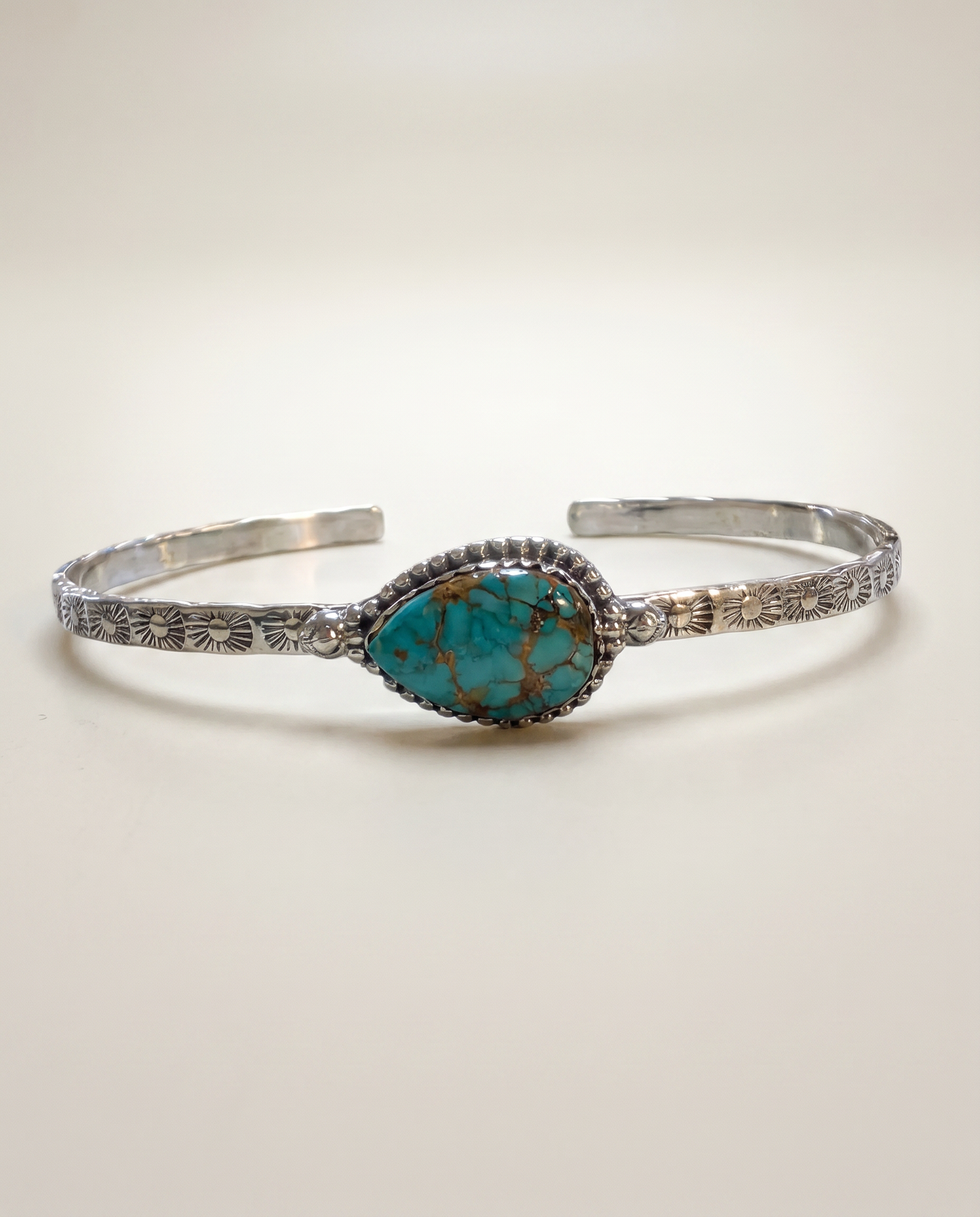Sterling Silver Turquoise Cuff Bracelet – Adjustable