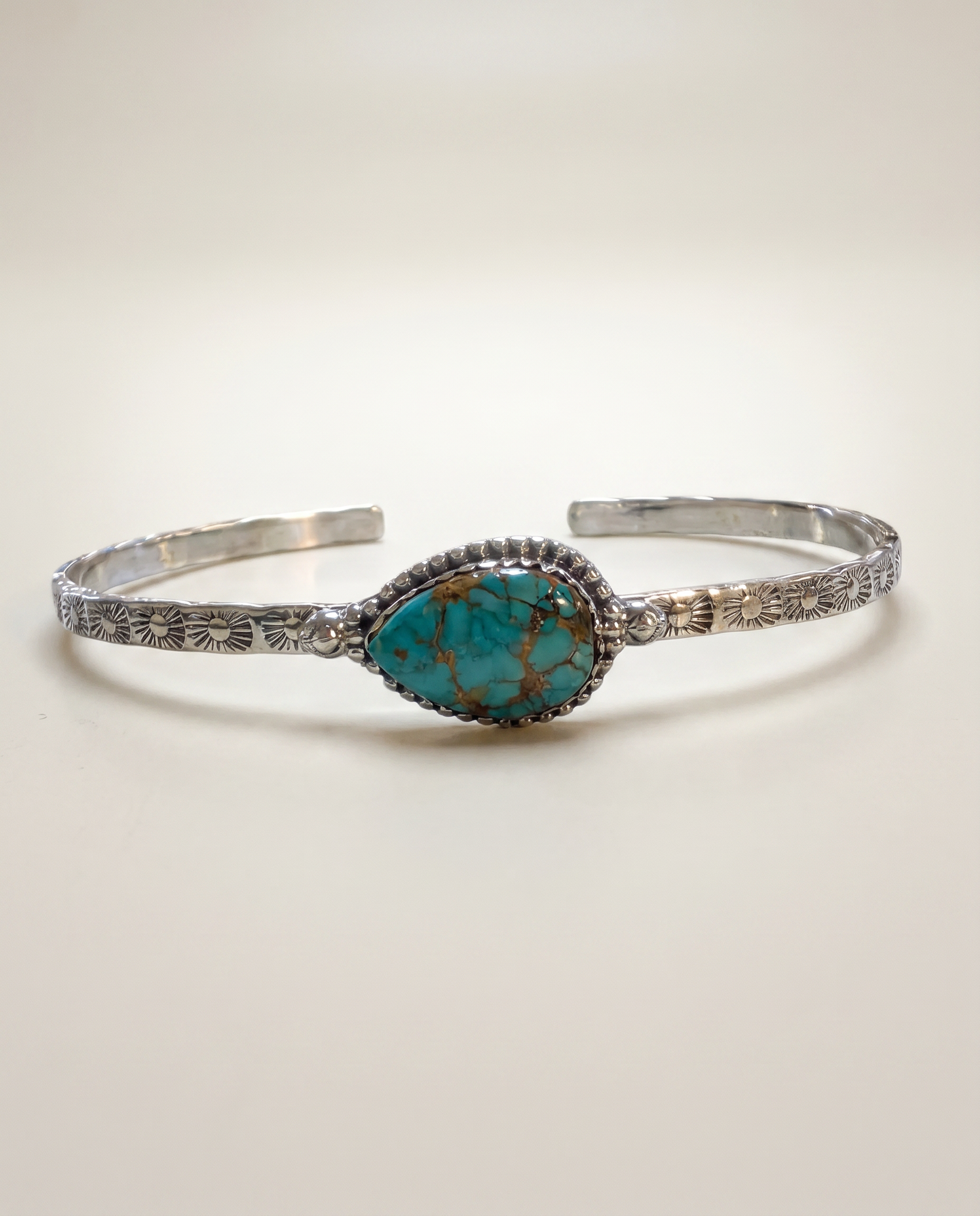 Sterling Silver Turquoise Cuff Bracelet – Adjustable