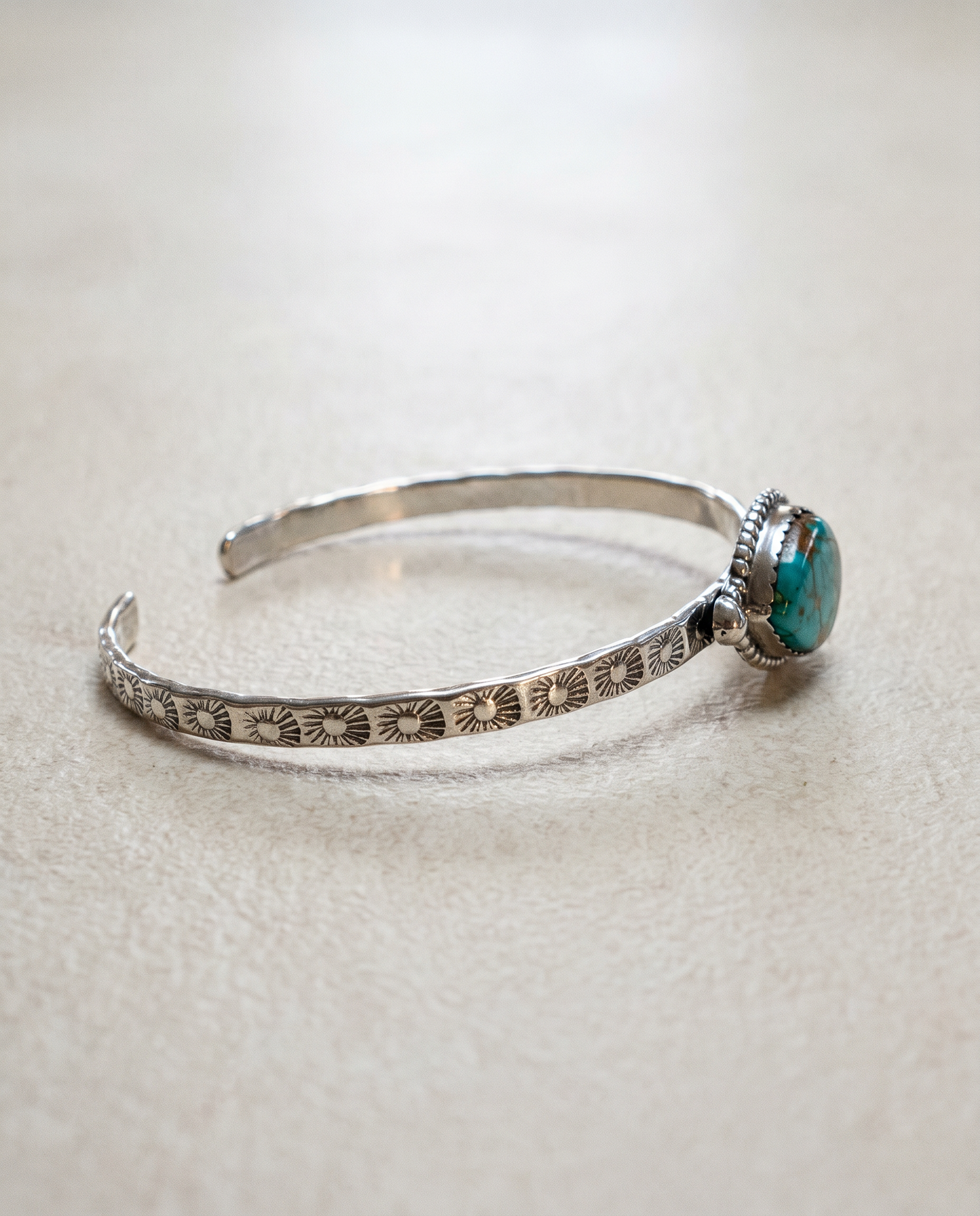 Sterling Silver Turquoise Cuff Bracelet – Adjustable