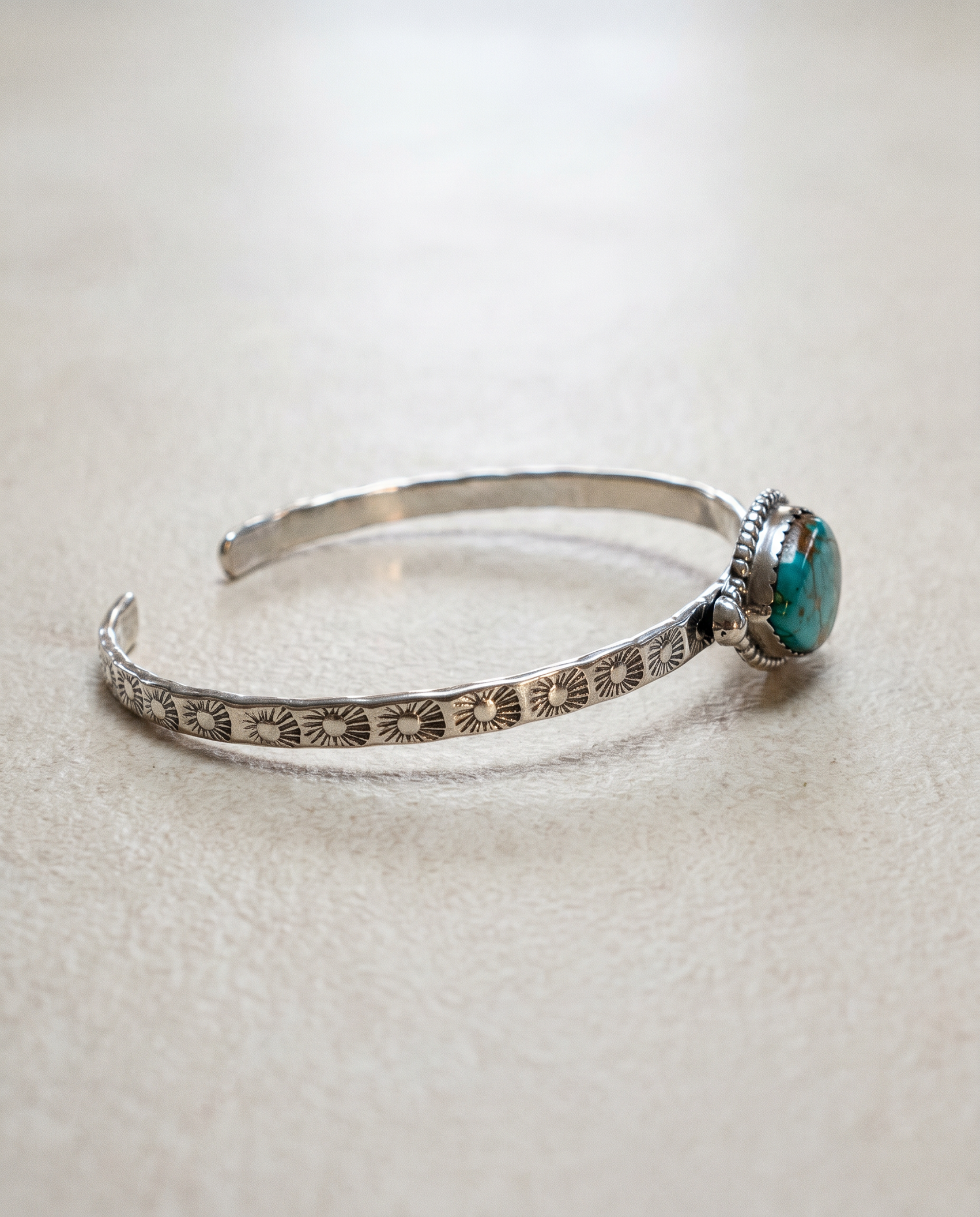 Sterling Silver Turquoise Cuff Bracelet – Adjustable