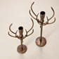 Forged Iron Deer Antler Taper Candle Holders – Set of 2