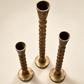 Antique Brass Finish Taper Candle Holders – Set of 3