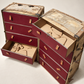 Pair of Vintage Matching Wardrobe Steamer Trunks with Full Hanging & Drawer Interiors