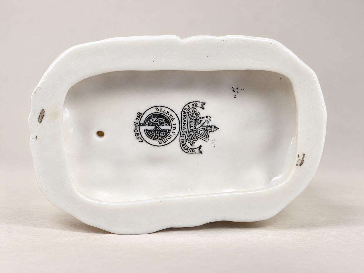 Vintage Belleek Irish Porcelain Seated Greyhound Figurine, 1926–1946