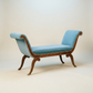 Vintage Neoclassical Upholstered Chaise Lounge, c. 1940s–1960s