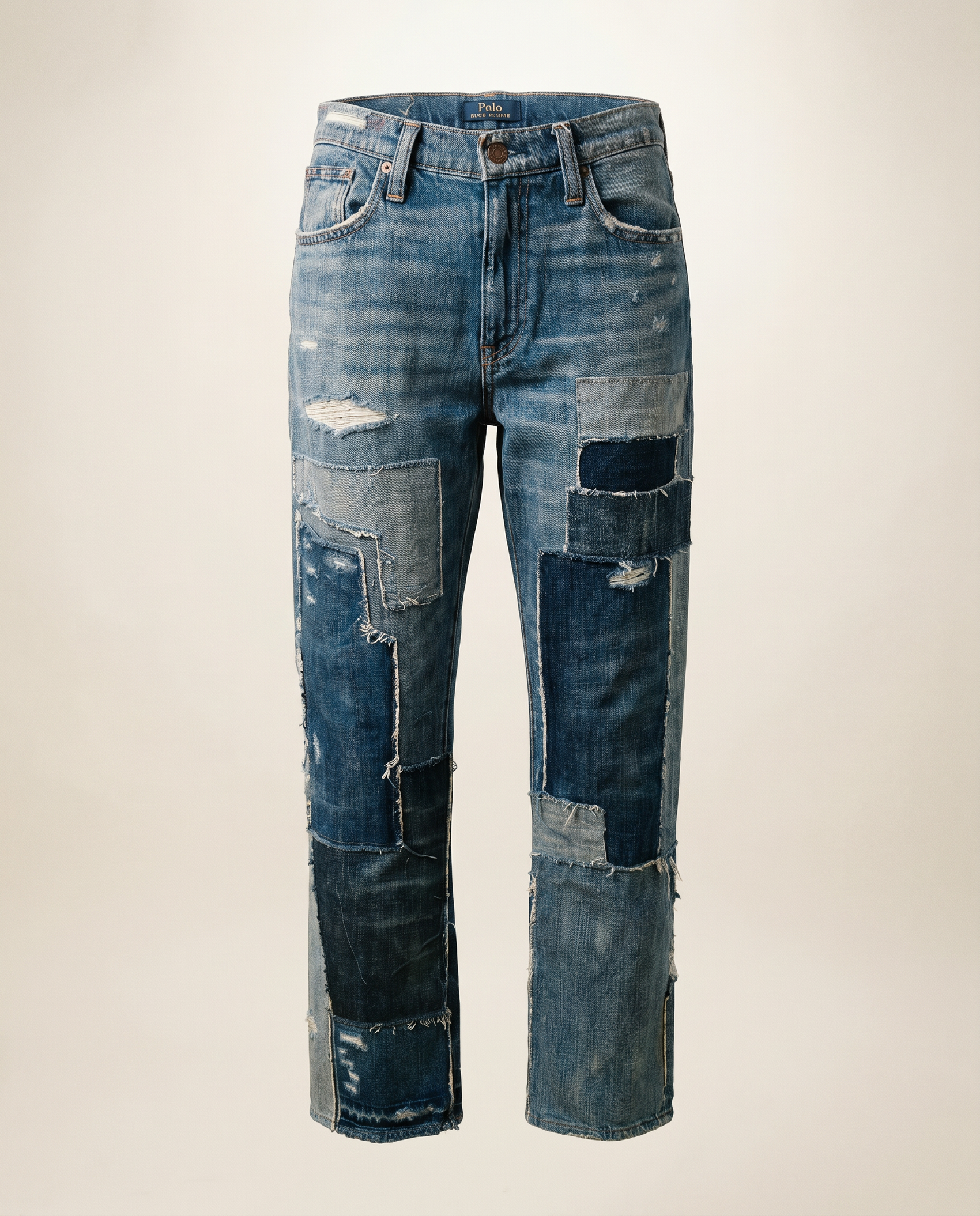 Polo Ralph Lauren Repaired Patchwork Distressed Jeans – 34x35