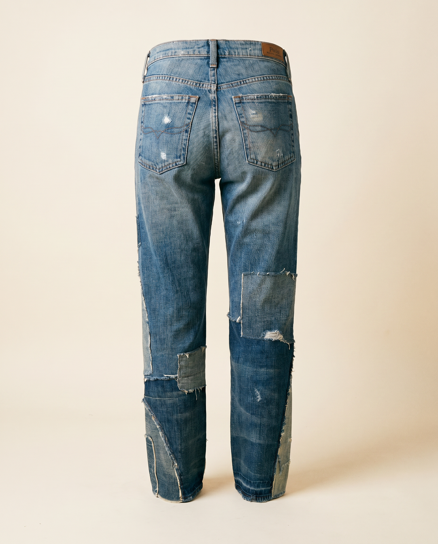 Polo Ralph Lauren Repaired Patchwork Distressed Jeans – 34x35