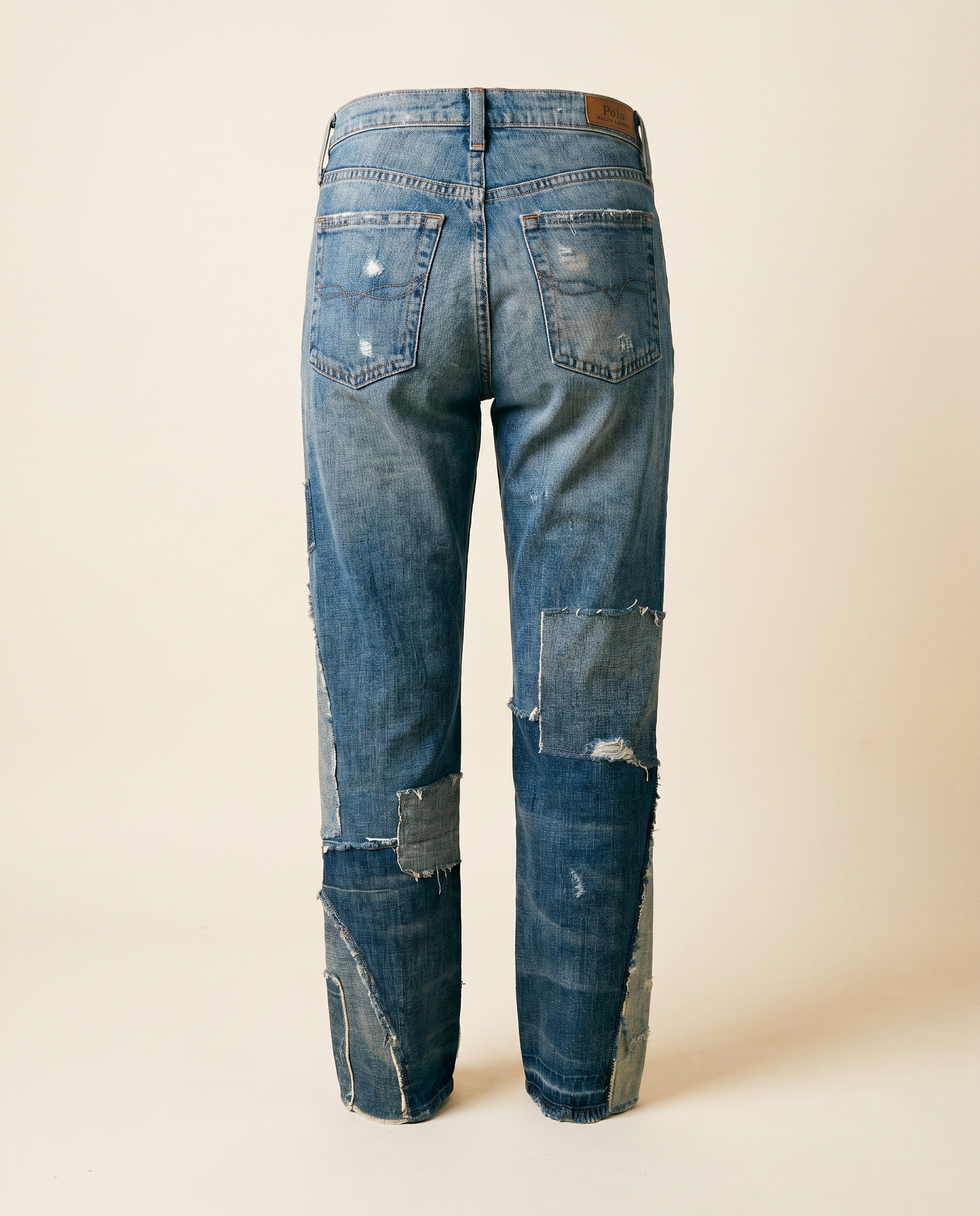 Polo Ralph Lauren Repaired Patchwork Distressed Jeans – 34x35