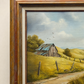 Vintage Western Windmill Landscape Original Oil Painting 31.5" W × 25.25" H