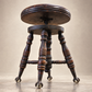 Antique Adjustable Piano Stool with Glass Ball & Claw Feet