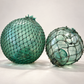 Vintage Glass Fishing Float with Rope Netting