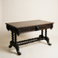 Antique English Jacobean Revival Carved Oak Library Writing Table by Hobbs & Co. London