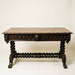 Antique English Jacobean Revival Carved Oak Library Writing Table by Hobbs & Co. London