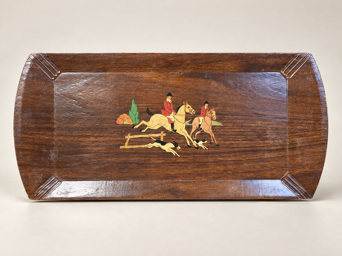 Set of 4 Vintage Hasko Fox Hunt Serving Trays