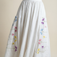 White Embroidered Pocket Midi Skirt – Small