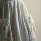 White Embroidered Pocket Midi Skirt – Small