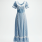 Vintage Prairie Gingham Lace Trim Maxi Dress