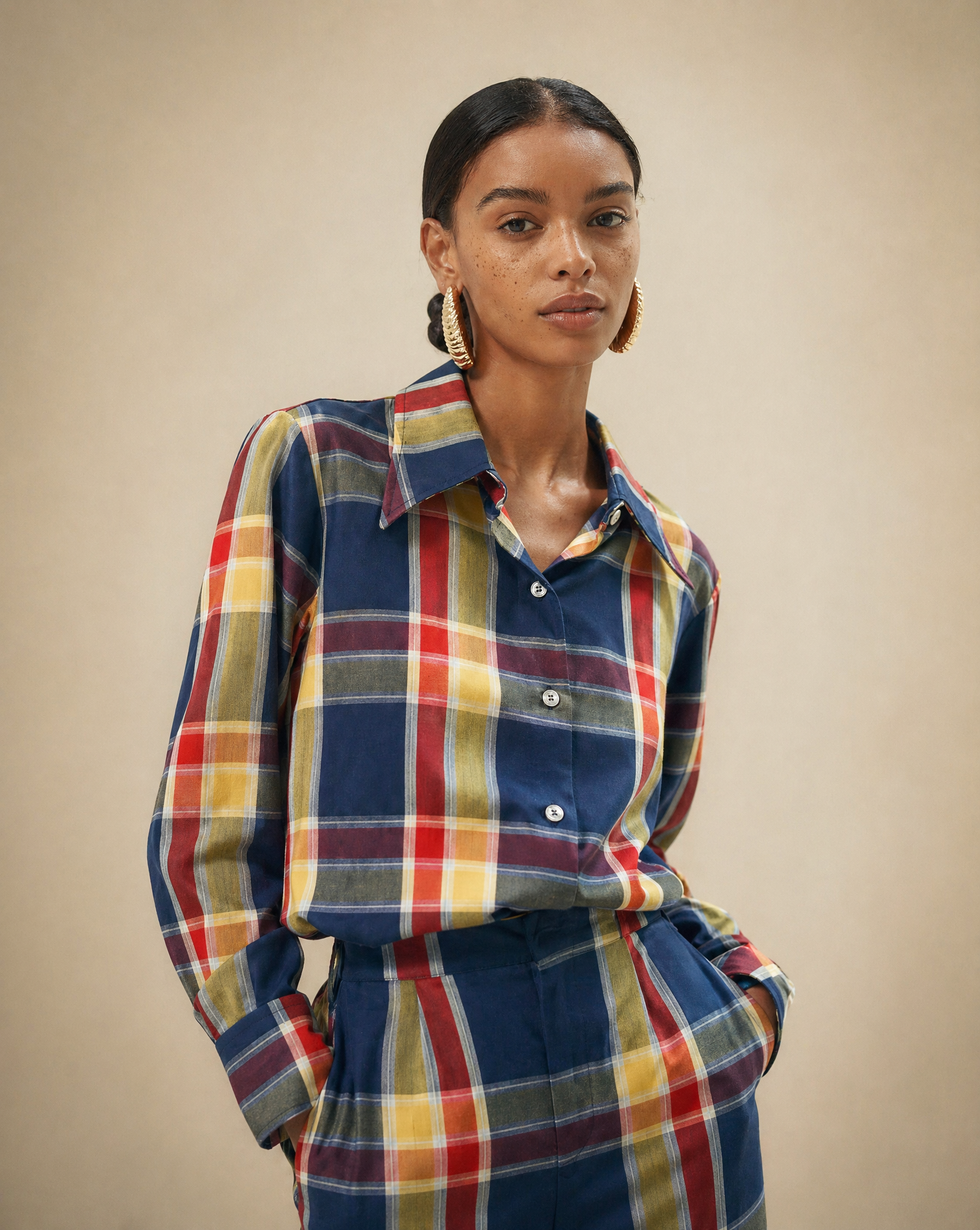 1970s Haymaker Plaid Two-Piece Set – Shirt & Trousers