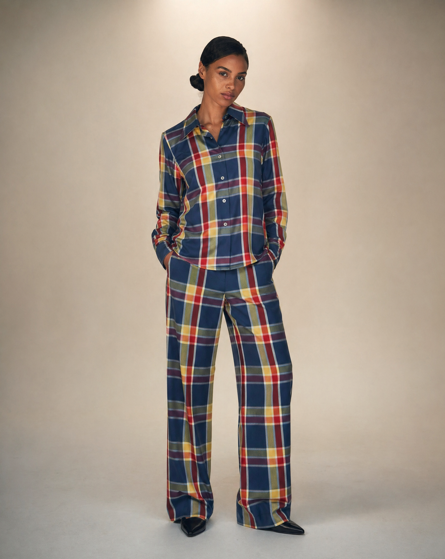 1970s Haymaker Plaid Two-Piece Set – Shirt & Trousers