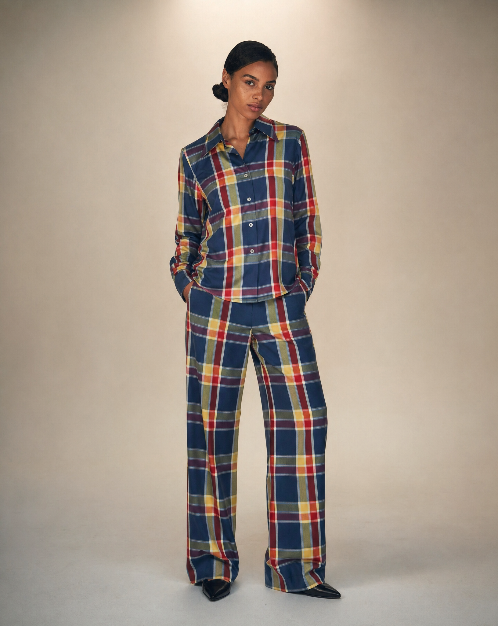 1970s Haymaker Plaid Two-Piece Set – Shirt & Trousers
