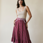 Red Paisley Prairie Skirt with Lace Hem – XS