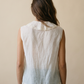 Vintage Ivory Lace & Pintuck Sleeveless Blouse – Peter Pan Collar - S