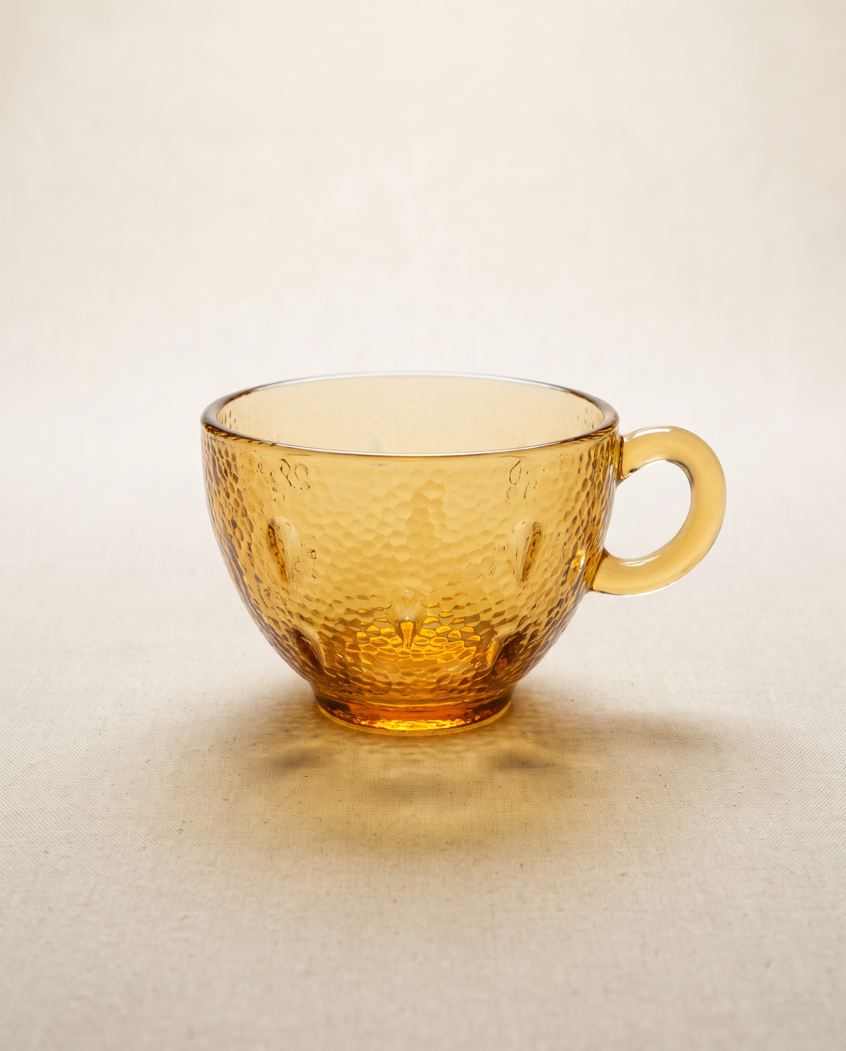 Vintage Amber Glass Snack Sets — Set of Five