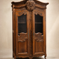 French Louis XV Revival Carved Oak Display Armoire