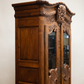 French Louis XV Revival Carved Oak Display Armoire