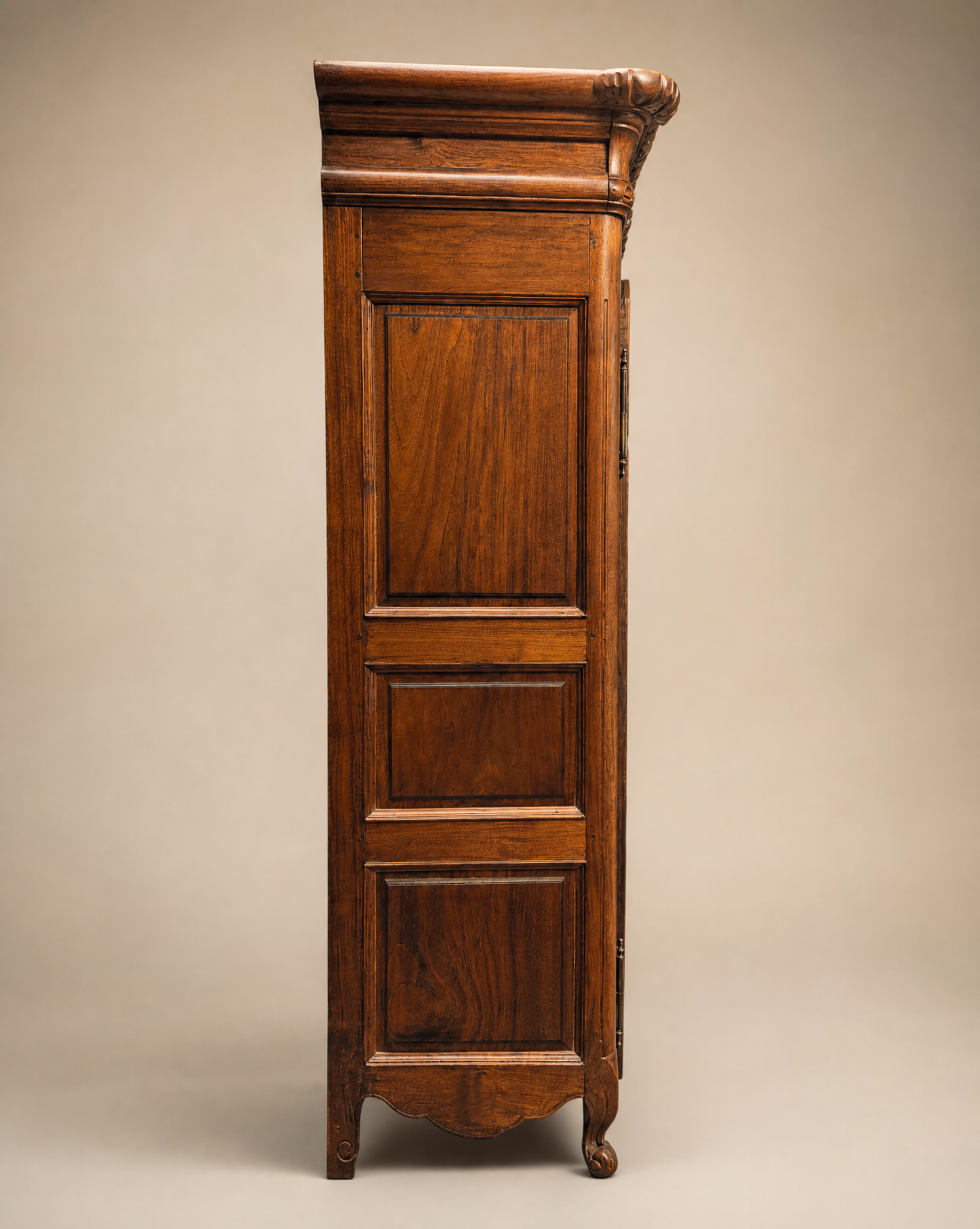 French Louis XV Revival Carved Oak Display Armoire